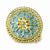 Gold-tone Teal Enamel Stretch Ring