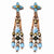 Copper-tone Green, Teal Brown Acrylic Beads Post Earrings