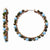 Copper-tone Green, Teal Brown Acrylic Beads Hoop Earrings