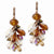 Copper-tone Multicolor Acrylic Beads Post Dangle Earrings