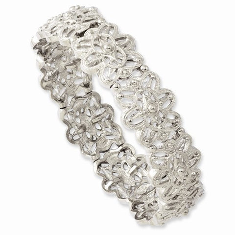 Silver-tone Stretch Bracelet