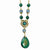 Brass-tone Teal & Green Acrylic Beads Necklace