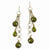 Brass-tone Green Crystal Dangle Earrings