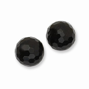 Faceted Black Acrylic Stone Post Earrings