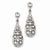 Silver-tone Crystal Teardrop Post Dangle Earrings