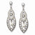 Silver-tone Simulated Pearl Crystals Post Dangle Earrings