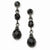 Black-plated Faceted Jet Crystal Post Dangle Earrings