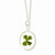 Silver Trim Four Leaf Clover Oval Silver-Plated Chain