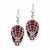 Marvel Comics Silver-tone Spiderman Red Crystal Leverback Earrings