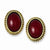 Gold-tone Red Acrylic Stone Post Earrings