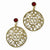 Gold-tone Red Acrylic Stone Post Dangle Earrings