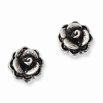Silver-tone Flower Post Earrings