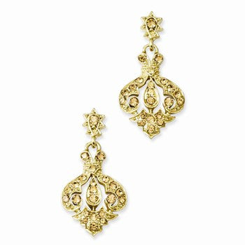 Gold-tone Colorado Crystal Post Dangle Earrings