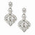 Silver-tone Clear Crystal Post Dangle Earrings