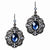 Black-plated Blue Acrylic Glass Dangle Earrings
