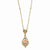 Gold-tone Crystal/Porcelain Rose/Simulated Pearl Necklace