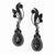 Black-plated Black Swarovski Elements Post Dangle Earrings