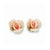 Gold-tone Pink Porcelain Rose Post Earrings