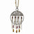 TRU Pewter & Brass Tone w/Red & Brown Crystals Necklace