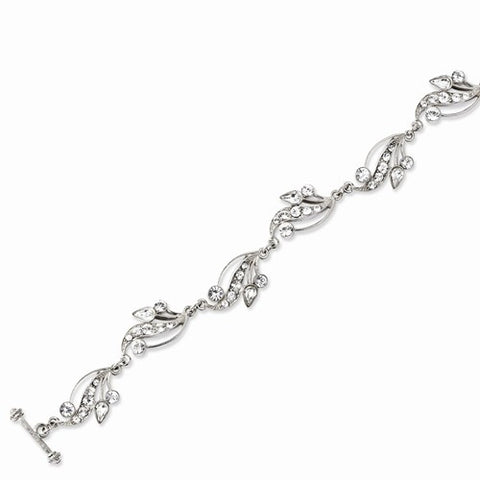 Silver-tone Swarovski Elements Toggle Bracelet