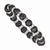 Black-plated & Silver-tone Clear Epoxy Stones Stretch Bracelet