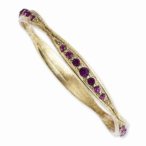  Gold-tone Purple Crystal bangle Bracelet