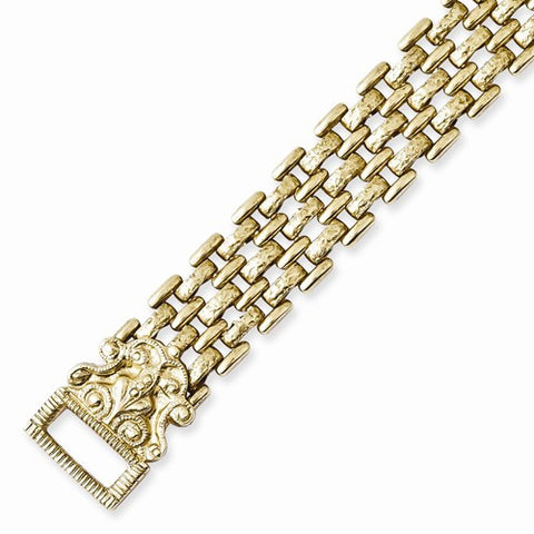 Brass Patterned Chain Bracelet