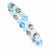 Silver-tone Grey & Teal Crystal w/Teal Acrylic Beads Stretch Bracelet