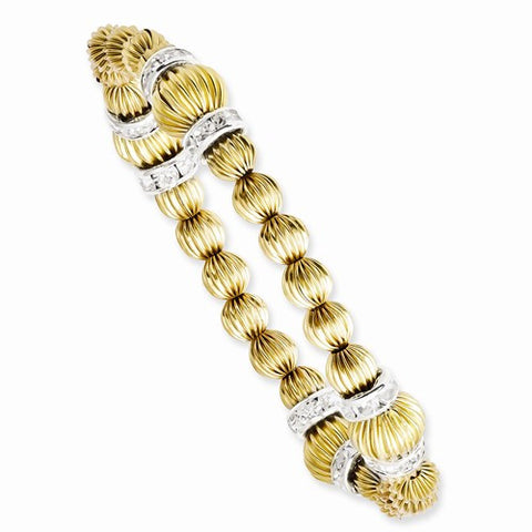 Gold-tone & Silver-tone Clear Epoxy Stones Stretch Bracelet