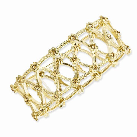 Gold-tone Colorado Crystals Stretch Bracelet