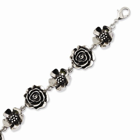Silver-tone Flowers Bracelet
