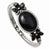 Silver-tone Black Crystal w/Flowers Bracelet