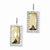 Laundry Silver-tone w/Simulated Gold-tone Stone Dangle Earrings