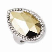 Laundry Silver-tone w/Simulated Gold-tone Stone Ring