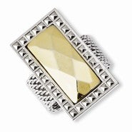 Laundry Silver-tone & Simulated Gold-tone Stone Ring