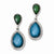 Laundry Silver-tone Blue Green Resin Stones Post Dangle Earrings