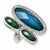Laundry Silver-tone Blue & Green Resin Stones Ring