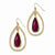 Laundry Gold-tone Raspberry Resin Stone Teardrop Dangle Earrings