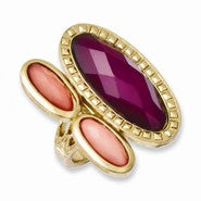 Laundry Gold-tone Peach & Raspberry Resin Stones Ring