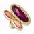 Laundry Gold-tone Peach & Raspberry Resin Stones Ring