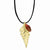 24K Gold Fern Leaf, Iridescent Copper Dipped Pine Cone Necklace