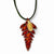 Iridescent Copper Fern Leaf, K Gold Dipped Pine Cone Necklace