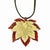 Iridescent Copper, K Gold Dipped Double Full Moon Maple Leaf Necklace