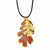 Iridescent Copper, 24K Gold Dipped Oak Leaf Necklace