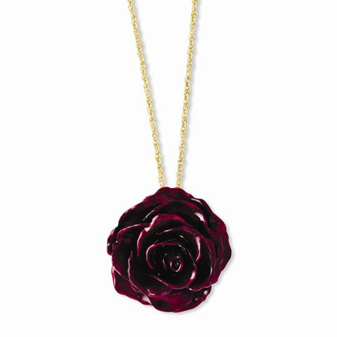 Lacquer Dipped Burgundy Rose Gold-Tone Chain