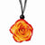 Lacquer Dipped Yello Red Rose Necklace