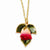 Lacquer Dipped White, Pink Rose Necklace