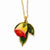 Lacquer Dipped Yello Red Rose Necklace