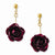 Lacquer Dipped Burgundy Rose Dangle Earrings
