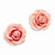 Lacquer Dipped Pink Rose Post Earrings